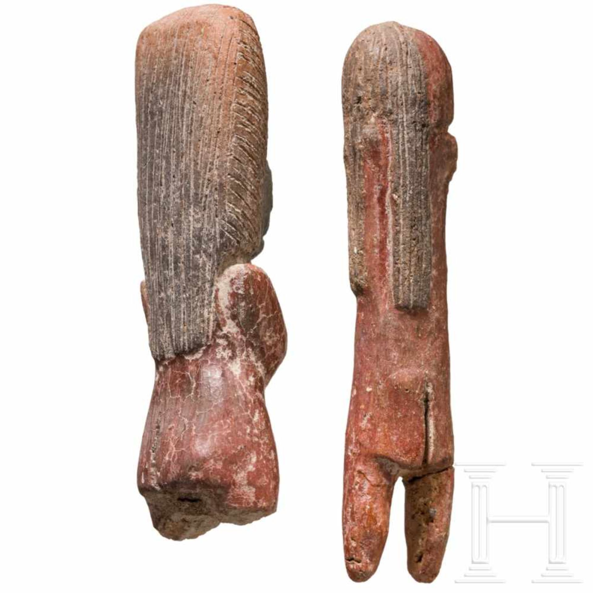 A pair of Ecuadorian Valdivia figures, circa 2500 – 2000 B.C.Two small terracotta figures. A - Bild 2 aus 3