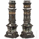 An exceptional pair of Kunstkammer objects in the shape of Renaissance pilasters, Augsburg, circa