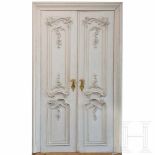 Two exquisite South German rococo doors from Bruchsal Palace, circa 1740Lime wood, delicately carved