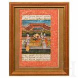 A miniature Gouache painting of a Shahname motif, northern India, 2nd half of the 19th