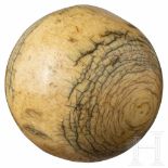 A rare French Louis XV billiard ball in ivory, 17th centuryTurned ivory. Obvious traces due to age