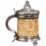 A Danish silver-mounted ivory tankard, 18th/19th centuryThe body made in once piece from a large