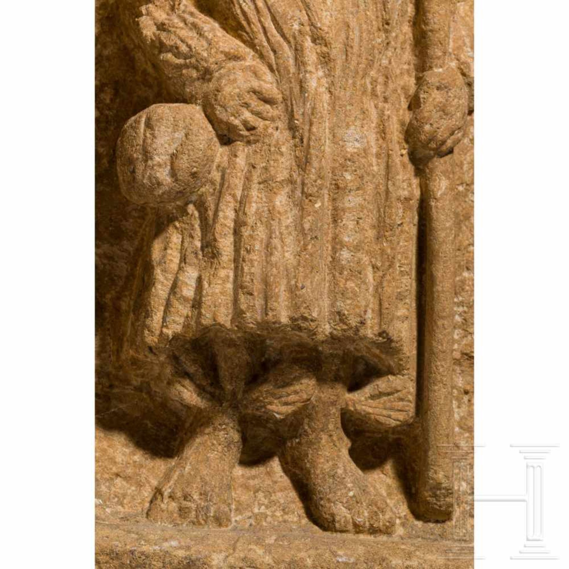 A provincial-Roman Mercury-votive relief, 2nd – 3rd centuryRectangular votive relief with - Bild 4 aus 5