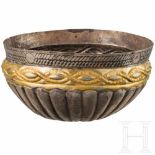 An East European silver Viking bowl, partially gilded, 11th - 12th centuryHemispherical silver