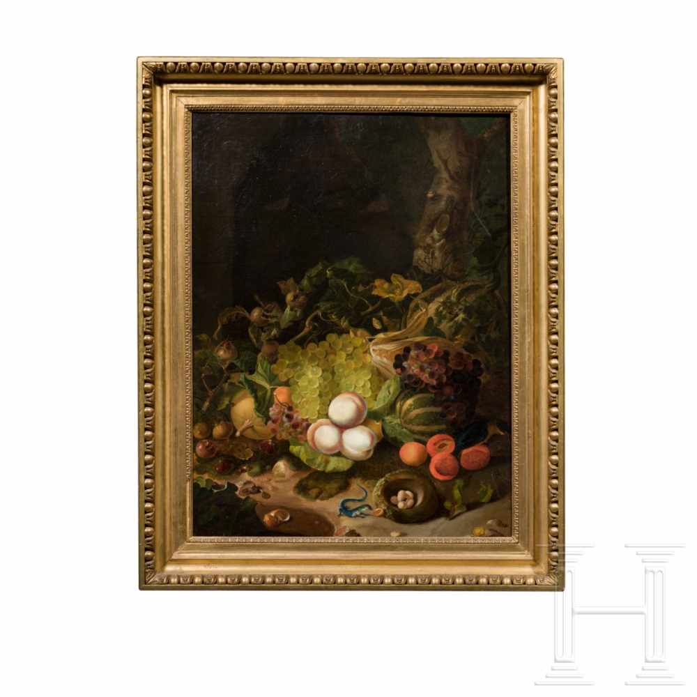 Josef Lauer (1818 – 1881), Vienna, a fruit still lifeÖl auf Leinwand, doubliert. Hochformatiges