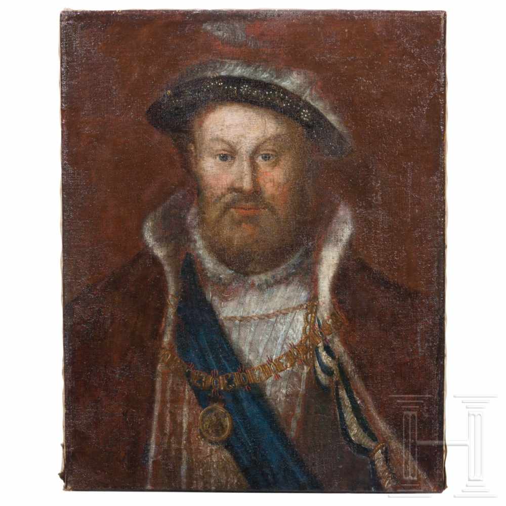 An English portrait of King Henry VIII, 18th/19th century Oil on canvas. The surface finely