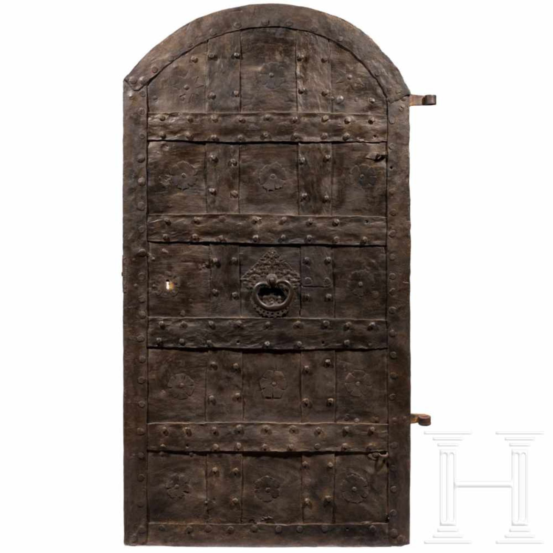 A late Gothic iron door, Rhineland, circa 1500The rectangular door made in frame construction,