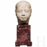 A late Egyptian marble head, 6th – 1st century B.C.Beautifully worked marble head of a statuette.