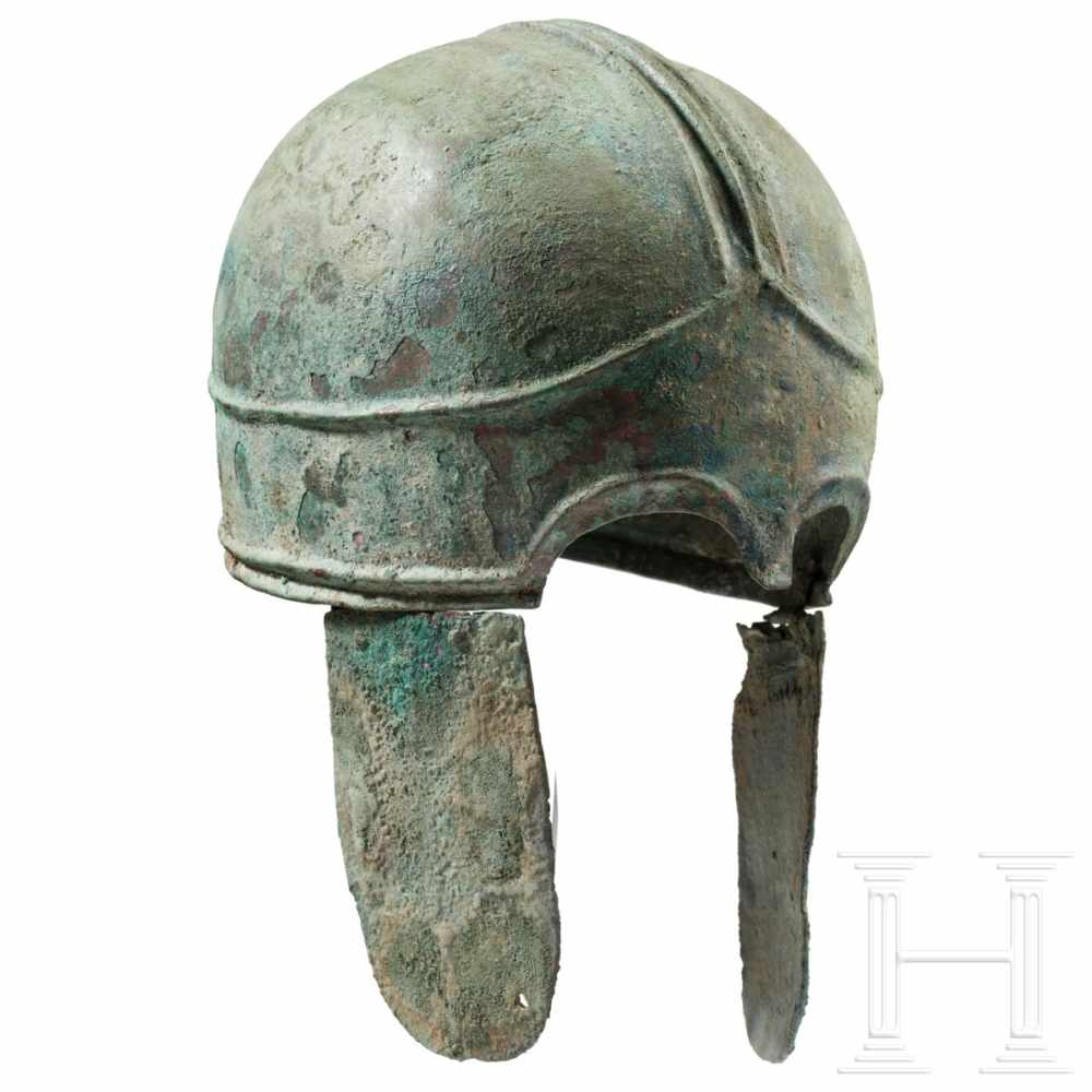 A pseudo-Chalcidian bronze helmet, northern Black Sea area, 4th century B.C.A bronze helmet from the