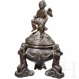 An Italian Renaissance inkwell, circa 1600Bronze with a beautiful, chocolate brown aged patina.