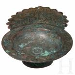A southeastern European ritual bowl, 9th - 10th centurySmall, flat bronze bowl with horizontal rim