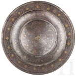 A damascened Indian presenting plate, Lahore, 19th centuryCorpus made of wootz-damascus (?) with