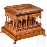 An Italian master craftsman's casket, circa 1900The free-standing, finely carved, rectangular body