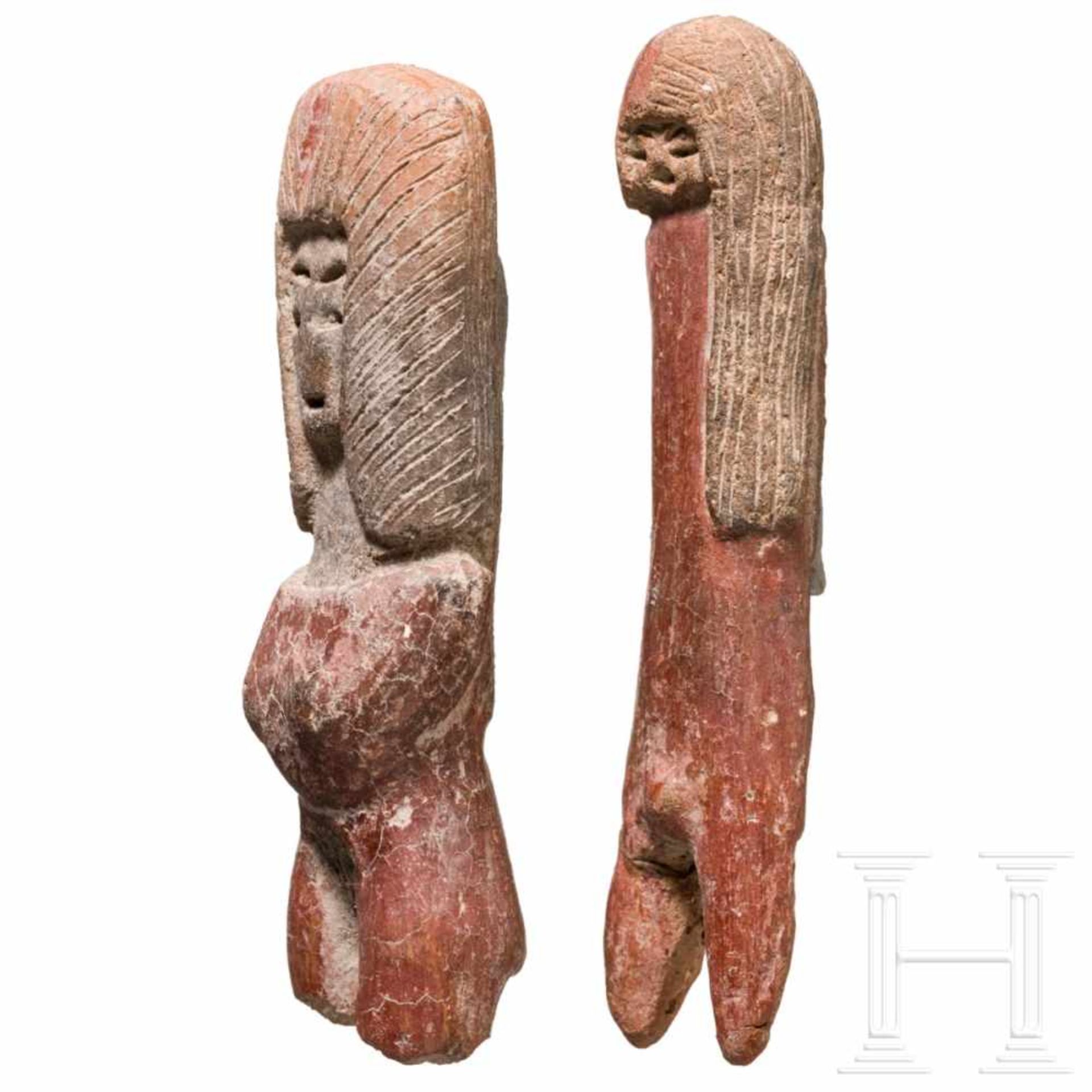 A pair of Ecuadorian Valdivia figures, circa 2500 – 2000 B.C.Two small terracotta figures. A - Bild 3 aus 3