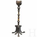 An Italian Grand Tour object in the shape of a candle holder, 19th centuryDarkly patinated bronze