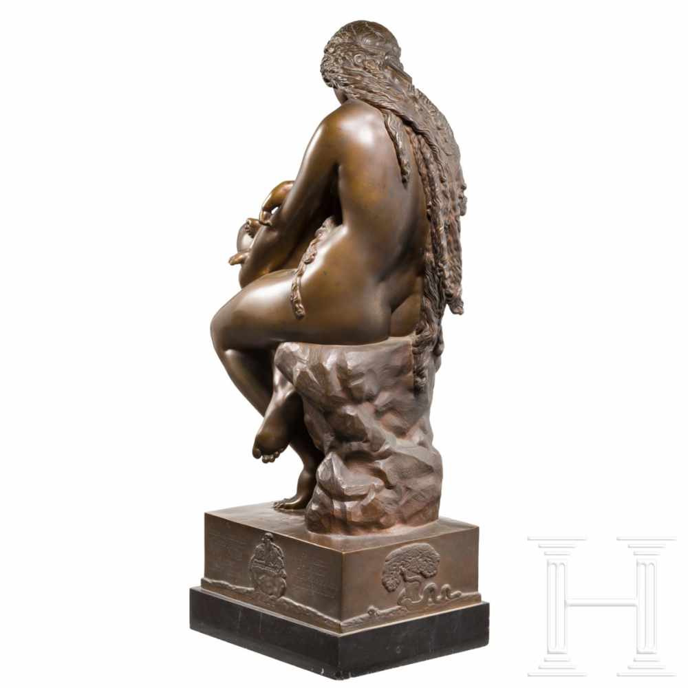 Auguste Hyacinthe Debay, "Eve with her Sons Cain and Abel", dated 1845Bronze, patinated. Depiction - Image 3 of 9