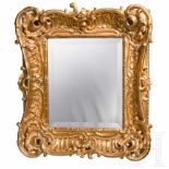 A northern German or Felmish mirror with carved and gilt Baroque frame, mid-18th centurySchwerer