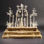 A Portuguese Colonial family altar in ivory, circa 1720Elaborate construction, carved in ivory,