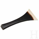 A rare Japanese "bachi" to play a "shamisen", tortoiseshell and ivory, with protecting cap in