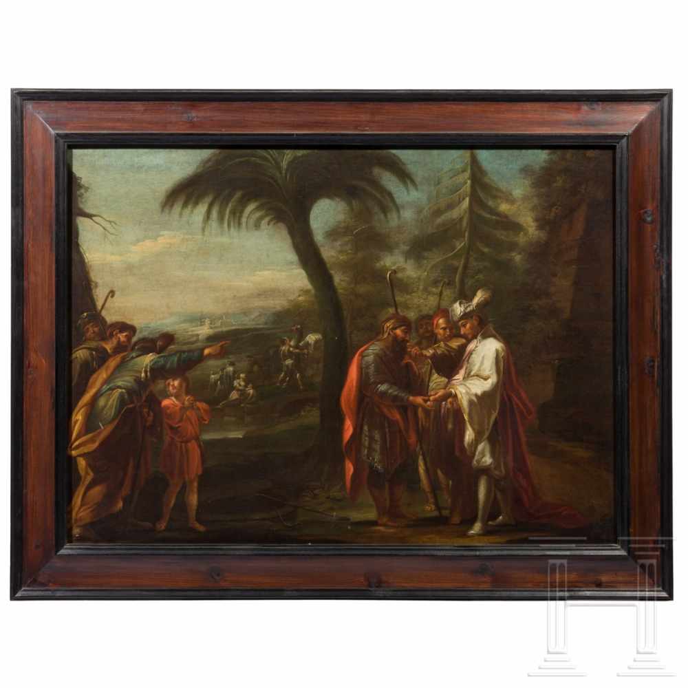 An Italo-Flemish Old Master of a southern landscape with figures, 17th centuryOil on canvas.