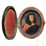 Gonzales Coques (Antwerp 1614 - 1684), a miniature painting, probably a portrait of the artist Van