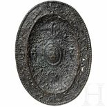 A French cast-bronze ornamental plate, circa 1600 or laterBronze mit schöner Alterspatina. Ovales