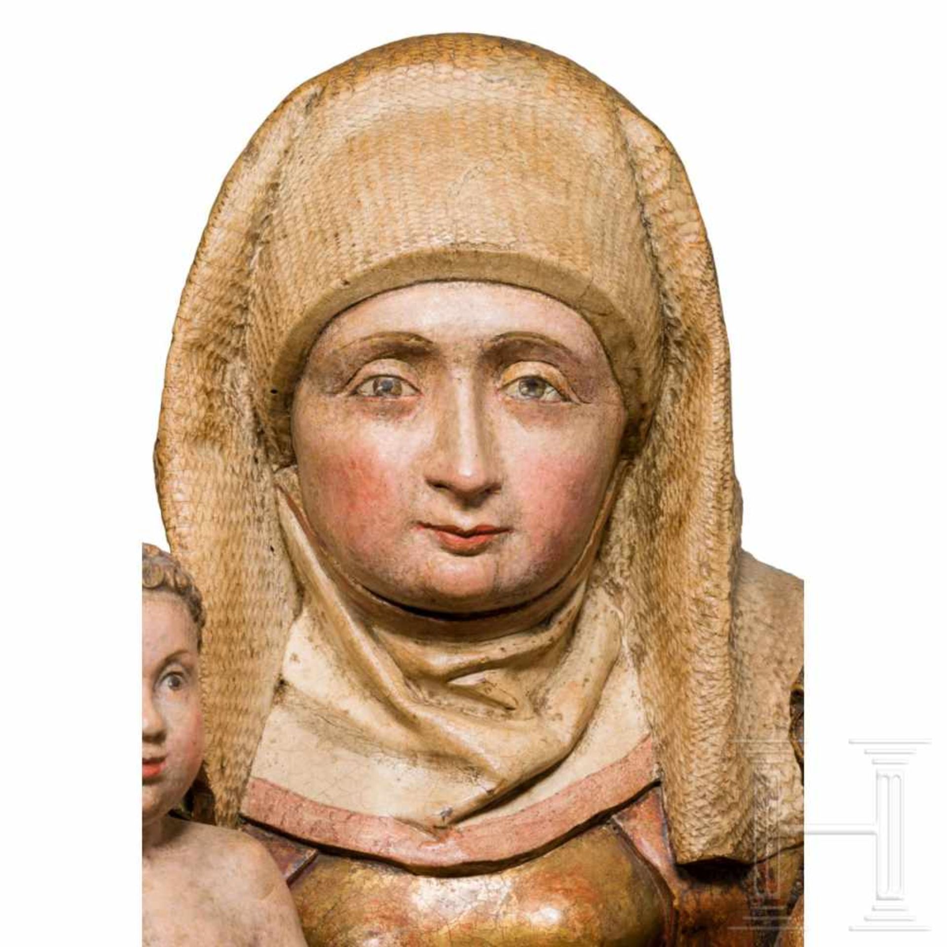 Madonna and Child with St. Anne from Swabia/the Lake Constance area, circa 1500/20Three-quarter - Bild 5 aus 9