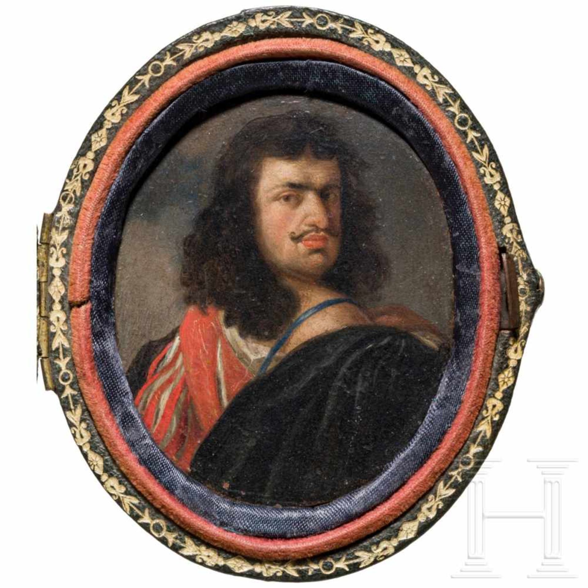 Gonzales Coques (Antwerp 1614 - 1684), a miniature painting, probably a portrait of the artist Van - Bild 2 aus 3