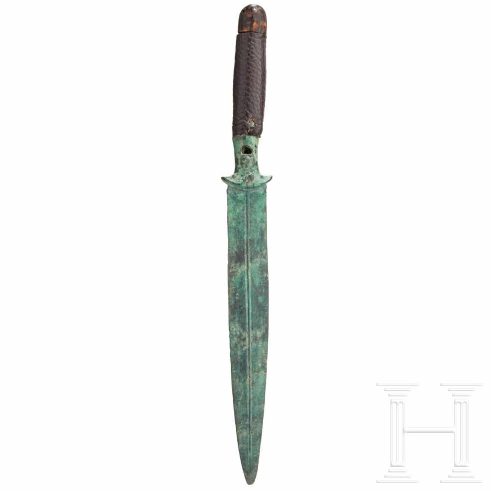 A Luristan bronze dagger, 2nd half of the 3rd millennium B.C.Excellently preserved bronze dagger
