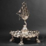 An imposing German table centrepiece with almandine cabochons, circa 1900Silver, the mark of