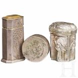 A group of three southern German Baroque silver boxes, 1st half of the 18th centuryEine kleine