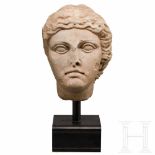 A provincial-Roman marble head of a woman, 2nd – 3rd centuryLarger-than-life female marble head. The