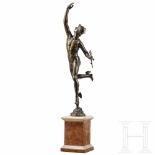 An Italian bronze figurine of the Flying Mercury, after Giambologna, 19th centurySchön patinierte