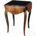 A French Boulle folding table, 2nd half of the 19th centuryRechteckiger, partiell schwarz gefasster,