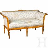 A southern German neoclassical walnut settee, circa 1800Carved walnut. Traces due to age and