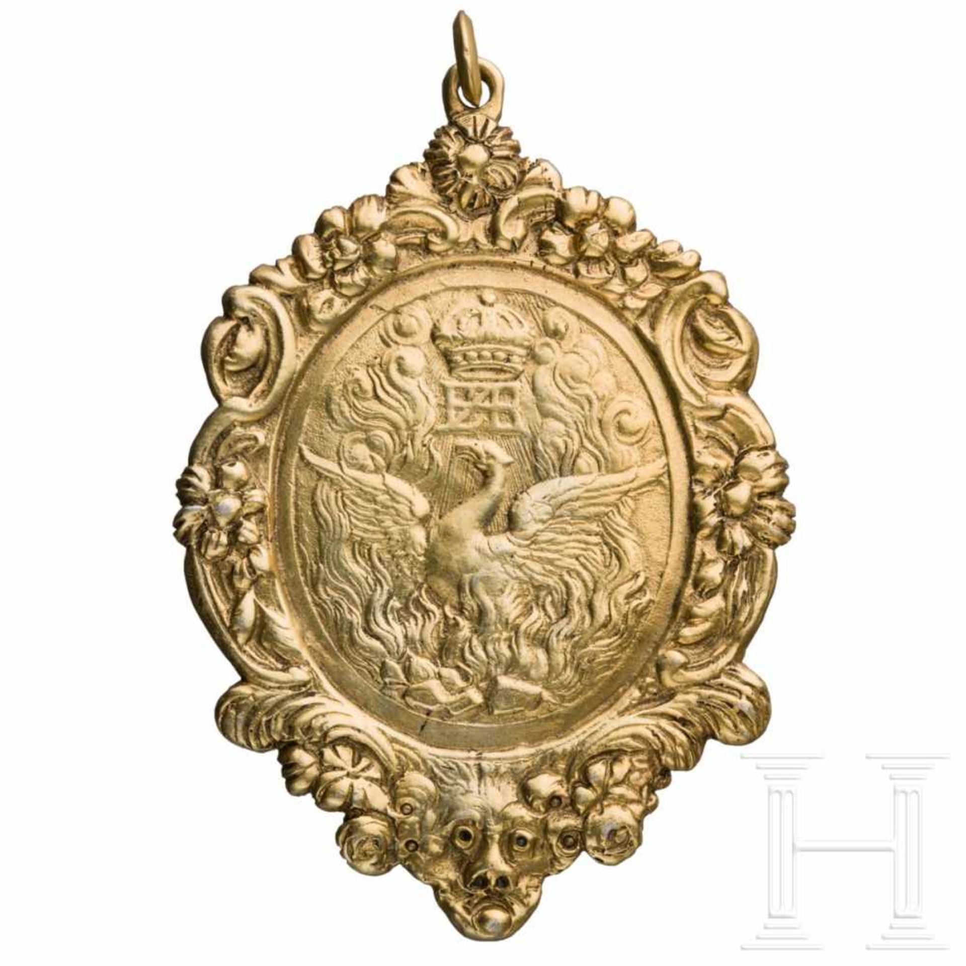 A silver gilded English badge with the portrait of Elisabeth I, 17th/18th centuryGilded silver. Most - Bild 2 aus 2