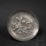 A royal Sasanian silver plate with a depiction of the hunting Shapur II, 4th century A.D.Flat silver