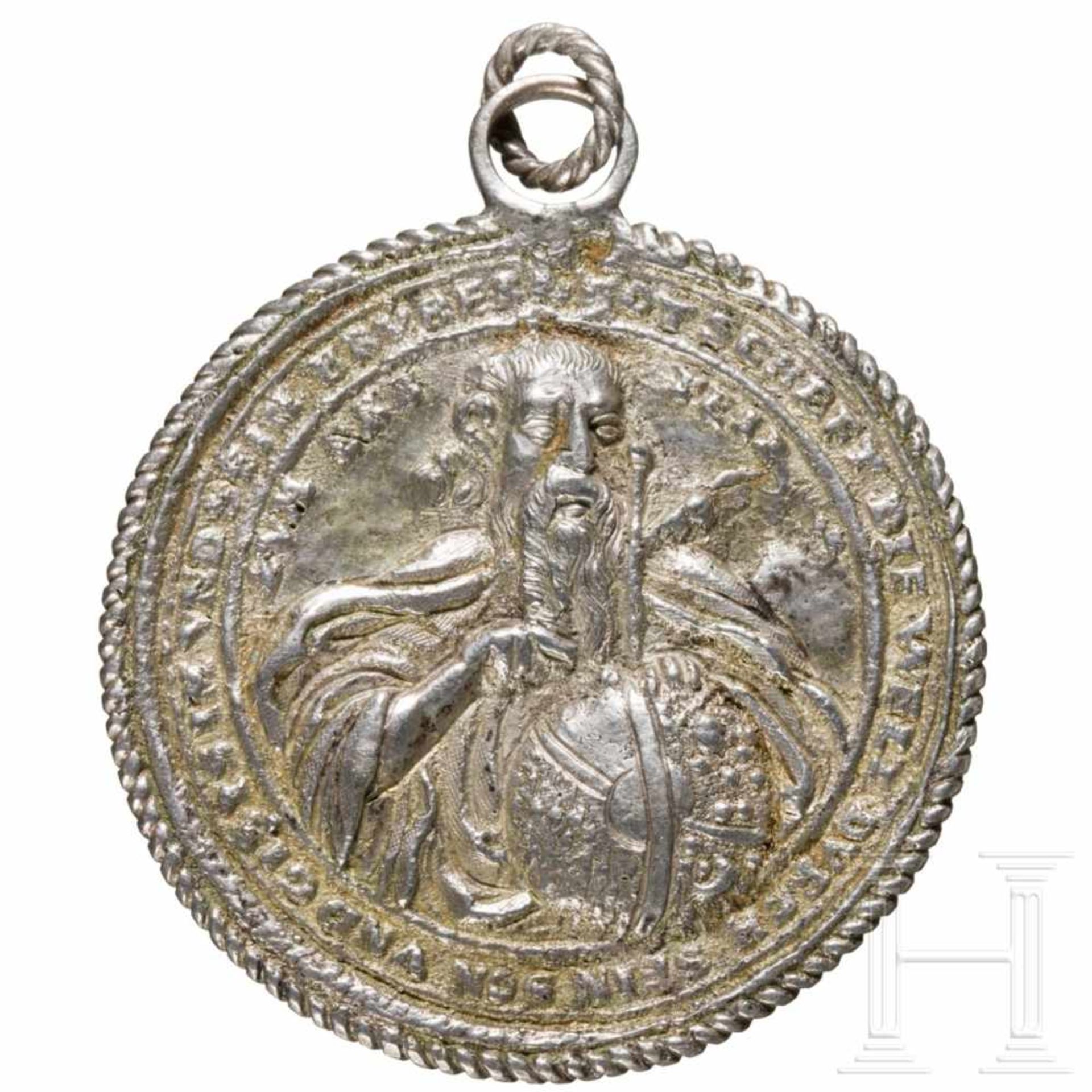 A German religious silver medal, circa 1600, later cast of the 17th/18th centuryRunde Medaille mit