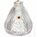 A perfume flask of mountain crystal with rubies, India, 19th centuryKleines, hohl gearbeitetes