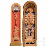 A rare Tyrolean portable or pilgrim altar, 18th/19th centuryThe two-part, cylindrical, sliding