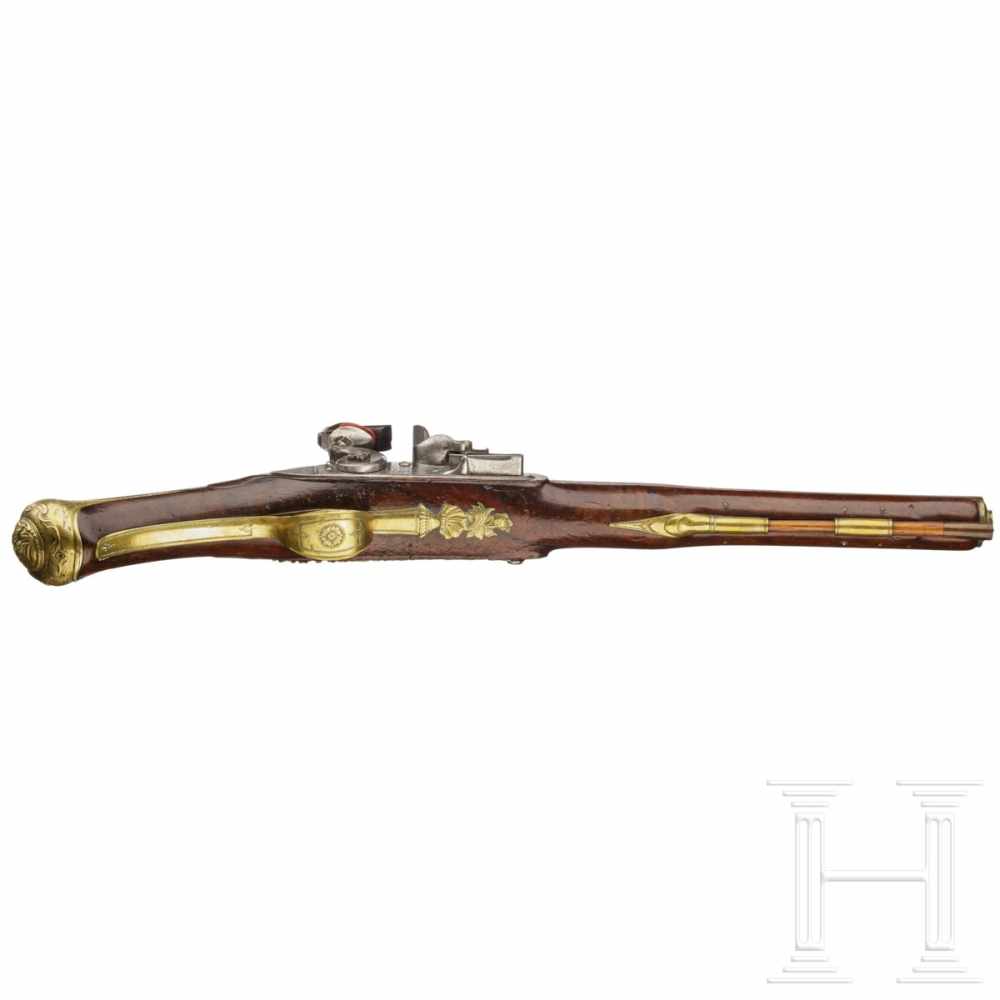 An extremely rare air pistol, designed to resemble a flintlock, Edward Bates of London, circa - Image 7 of 10