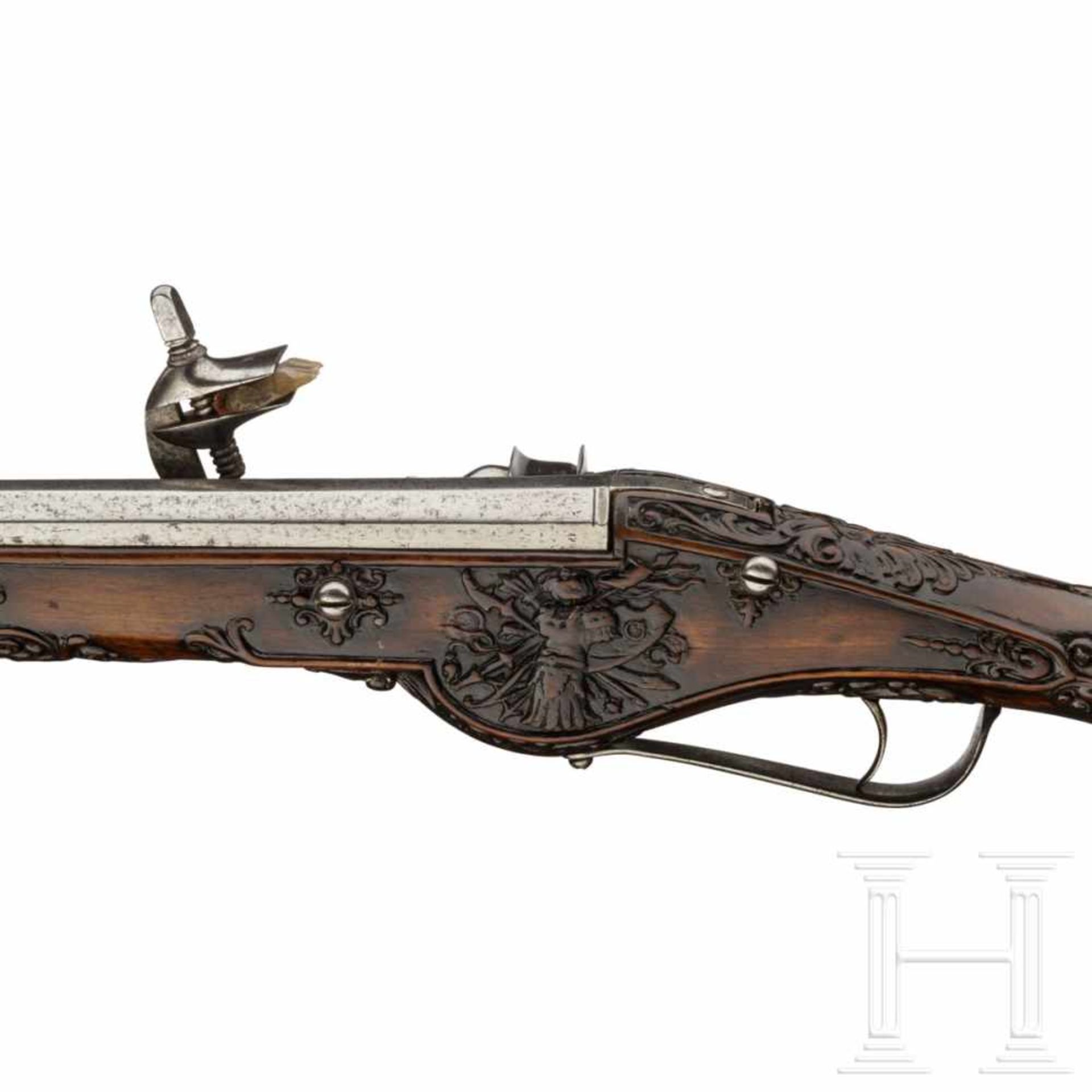 A long Austrian wheellock pistol with an automatic safety system, Ferlach/A, circa 1640-50The - Bild 6 aus 11