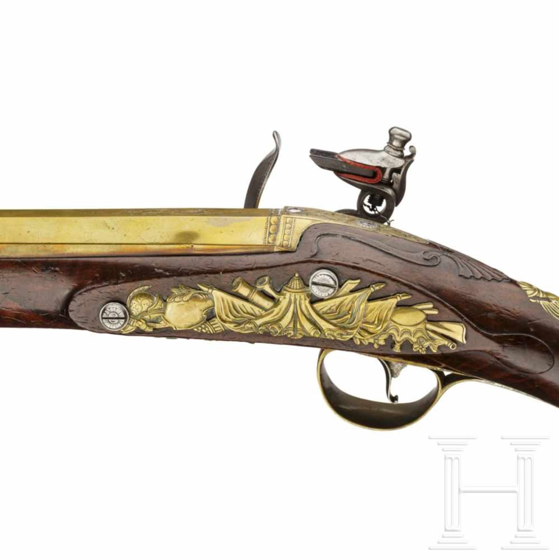 An extremely rare air pistol, designed to resemble a flintlock, Edward Bates of London, circa - Bild 5 aus 10