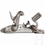 A rare improved percussion ignition lock by John Jones & Son, Brimingham, circa 1825Florally and