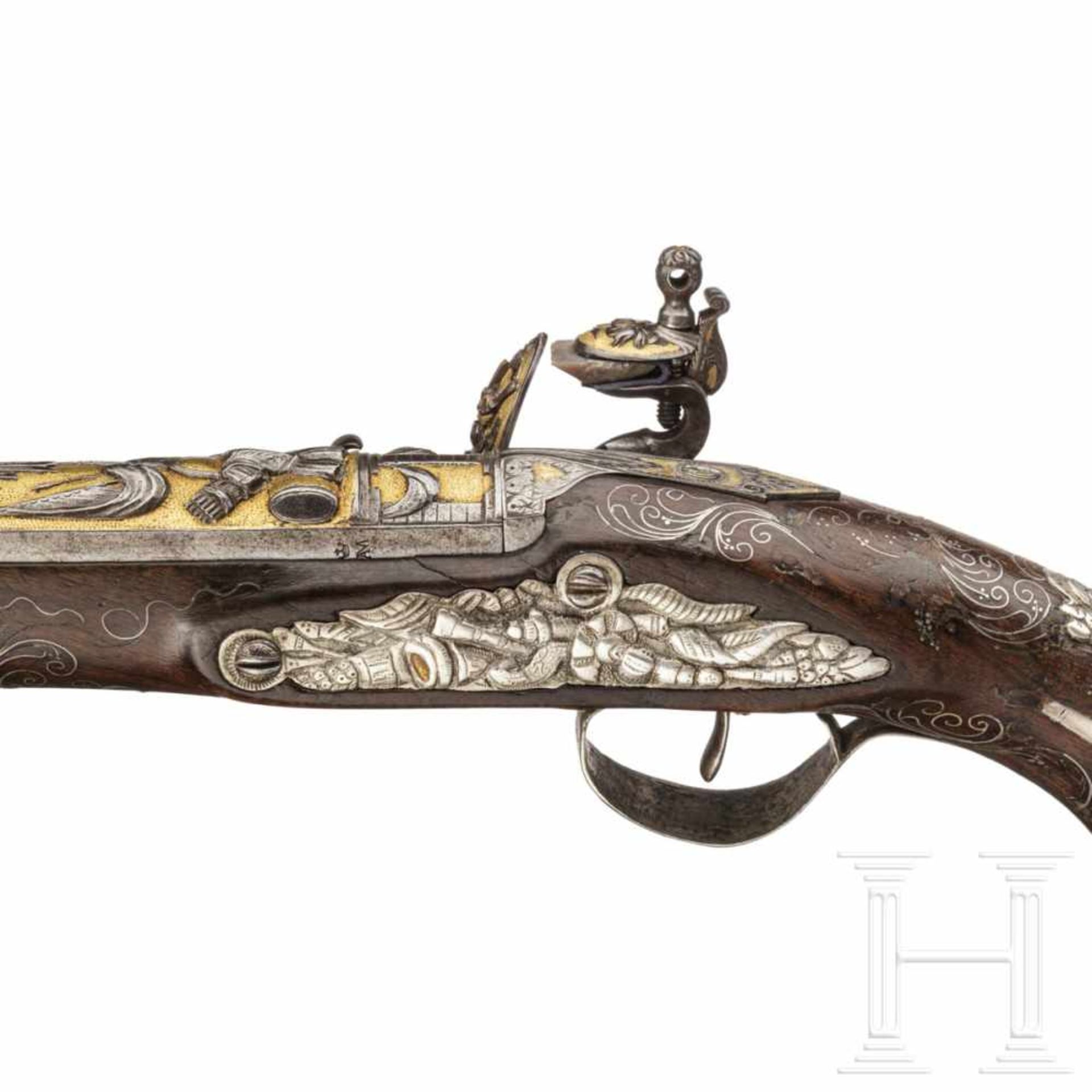 A splendid flintlock pistol for the oriental Market, Vergnes à Marseilles, circa 1820The barrel ( - Bild 4 aus 8
