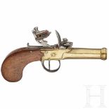 A boxlock pistol with brass barrel, Liège (?), end of 18th centuryOktagonaler, glatter Lauf im