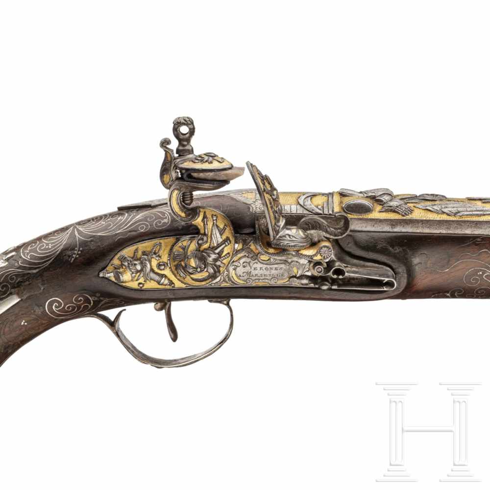 A splendid flintlock pistol for the oriental Market, Vergnes à Marseilles, circa 1820The barrel ( - Image 3 of 8