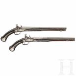 A pair of flintlock pistols, Giovanni Fondrino of Padua, circa 1680The barrels with fluting at the