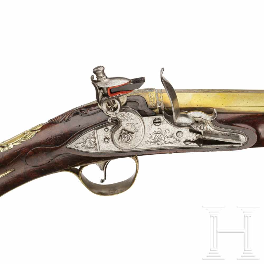 An extremely rare air pistol, designed to resemble a flintlock, Edward Bates of London, circa - Image 4 of 10