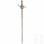 A German rapier, late-16th centurySchlanke, im unteren Drittel doppelt gekehlte Klinge. Floral